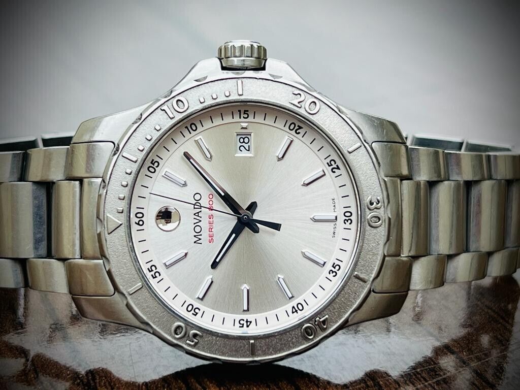 Movado Series 800 Quartz Mens Watch 44mm Swiss made , Perfect - Grab A Watch Co