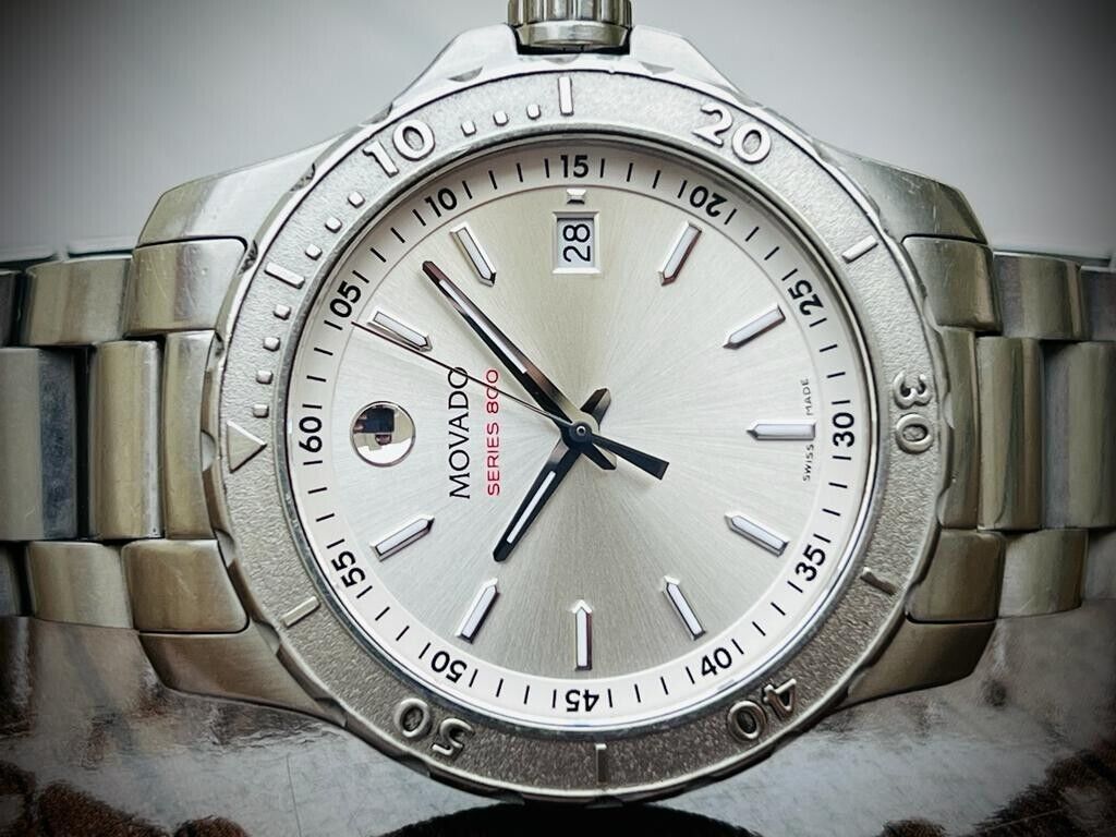 Movado Series 800 Quartz Mens Watch 44mm Swiss made , Perfect - Grab A Watch Co