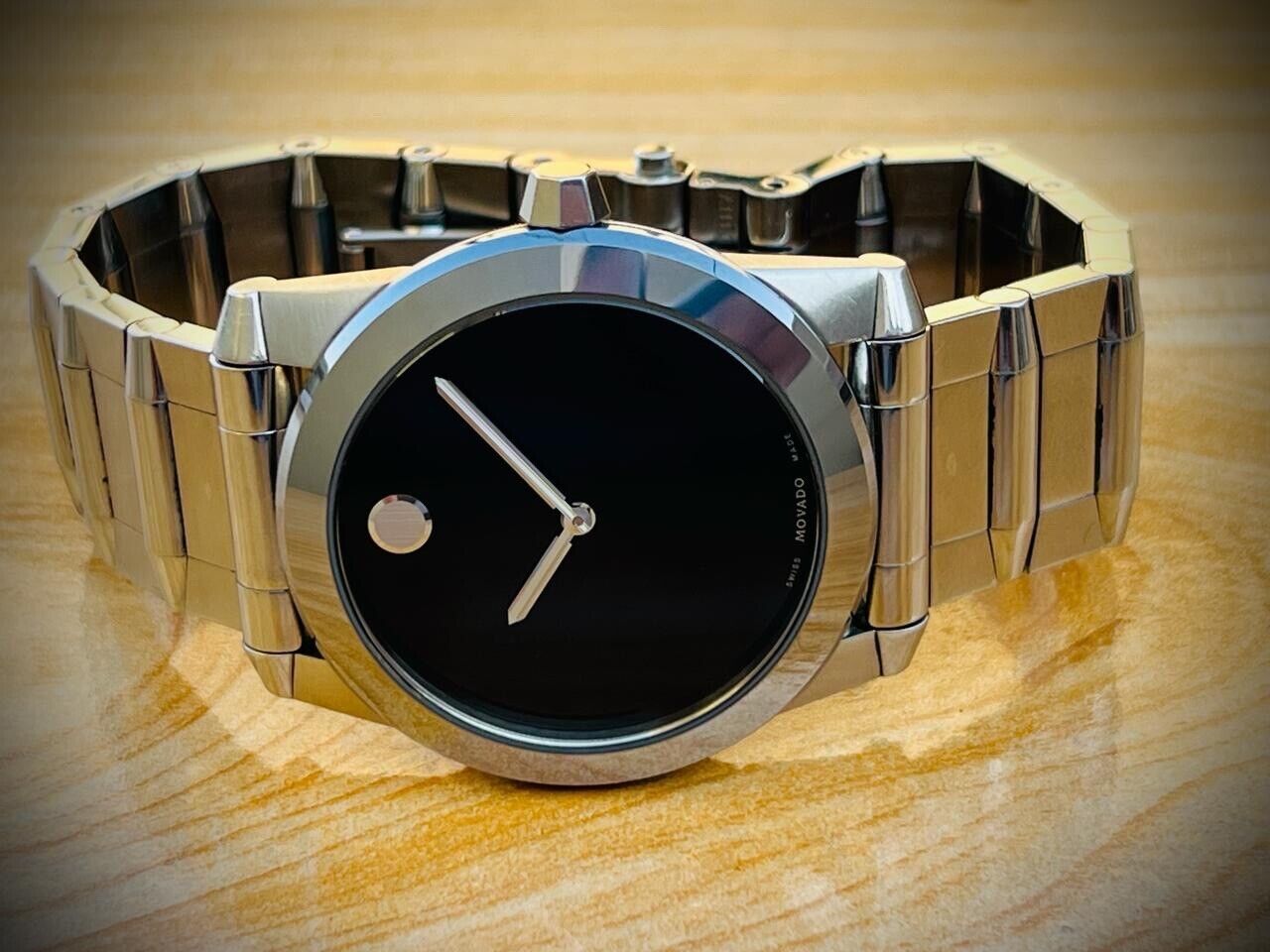 Movado VIZIO Luxury Ceramic Bezel Mens Watch Swiss made, Perfect 38mm - Grab A Watch Co