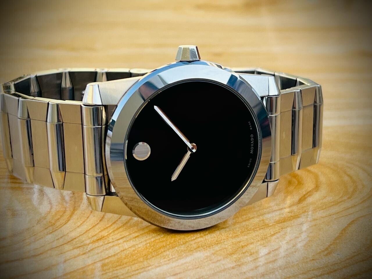 Movado VIZIO Luxury Ceramic Bezel Mens Watch Swiss made, Perfect 38mm - Grab A Watch Co