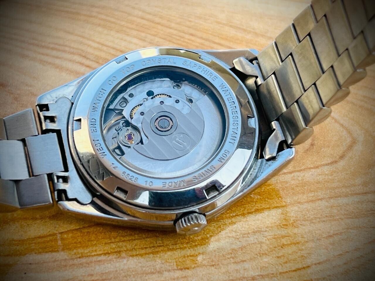 NOS West End Co President 6828 S/S Diamond Dial Day/Date Automatic Mens Watch - Grab A Watch Co