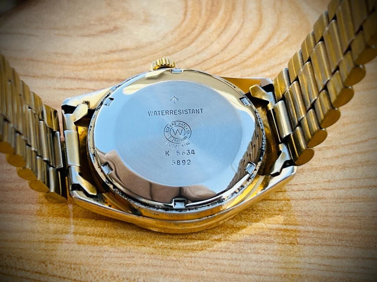 NOS West End Co President Gold Plated Black 38mm Day/Date Automatic Mens Watch - Grab A Watch Co