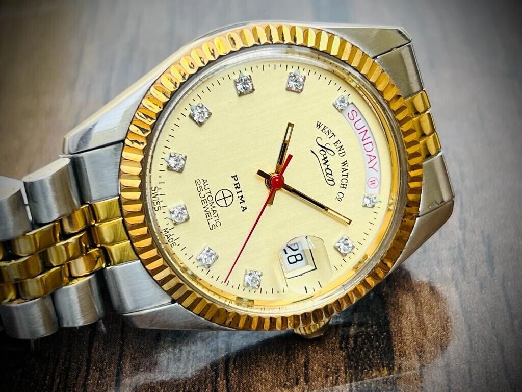 NOS West End Co President Jubilee 37mm Diamond Dial, Automatic Mens Watch - Grab A Watch Co