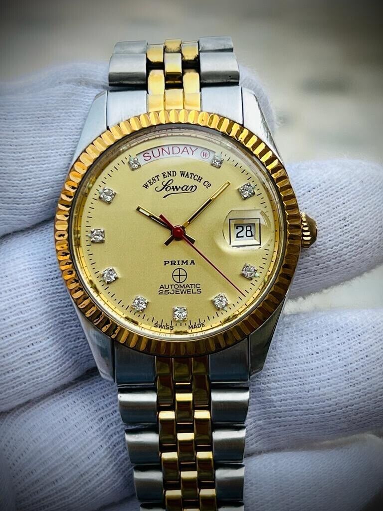 NOS West End Co President Jubilee 37mm Diamond Dial, Automatic Mens Watch - Grab A Watch Co
