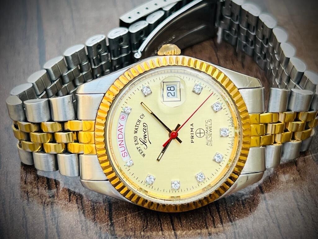 NOS West End Co President Jubilee 37mm Diamond Dial, Automatic Mens Watch - Grab A Watch Co