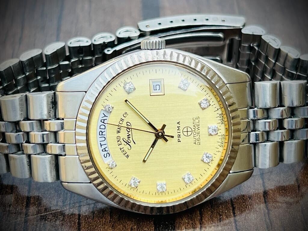 NOS West End Co President Jubilee 38mm Diamond Dial, Automatic Mens Watch - Grab A Watch Co