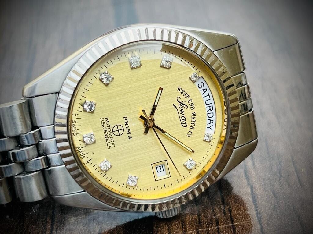 NOS West End Co President Jubilee 38mm Diamond Dial, Automatic Mens Watch - Grab A Watch Co