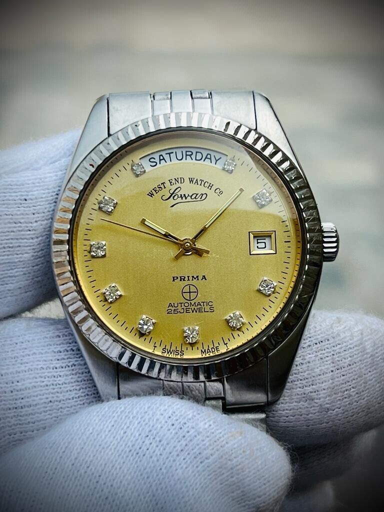 NOS West End Co President Jubilee 38mm Diamond Dial, Automatic Mens Watch - Grab A Watch Co