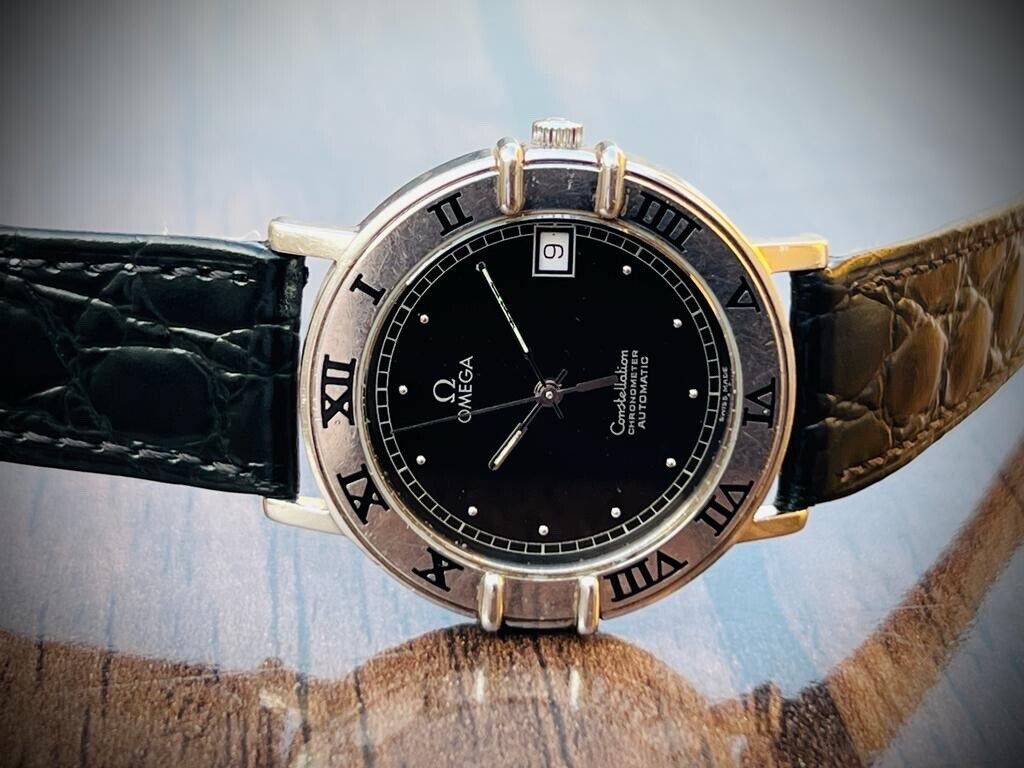 Omega Constellation Chronometer Automatic Black Cal.1111 Roman Bezel Men’s Watch - Grab A Watch Co