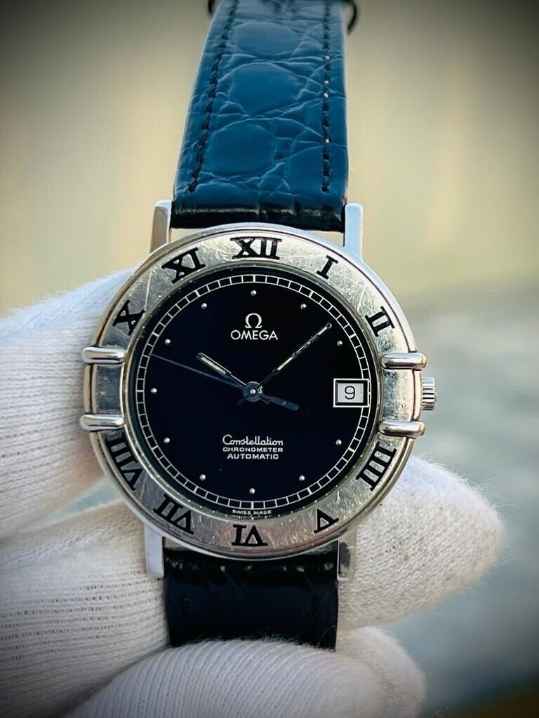Omega Constellation Chronometer Automatic Black Cal.1111 Roman Bezel Men’s Watch - Grab A Watch Co