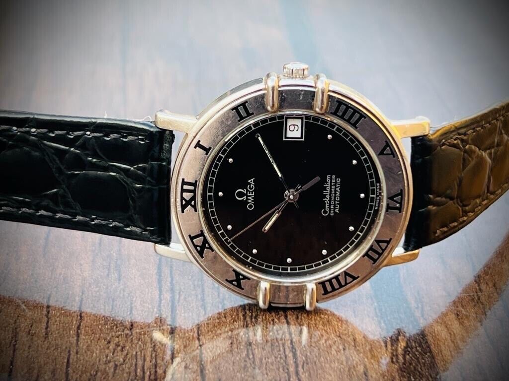 Omega Constellation Chronometer Automatic Black Cal.1111 Roman Bezel Men’s Watch - Grab A Watch Co