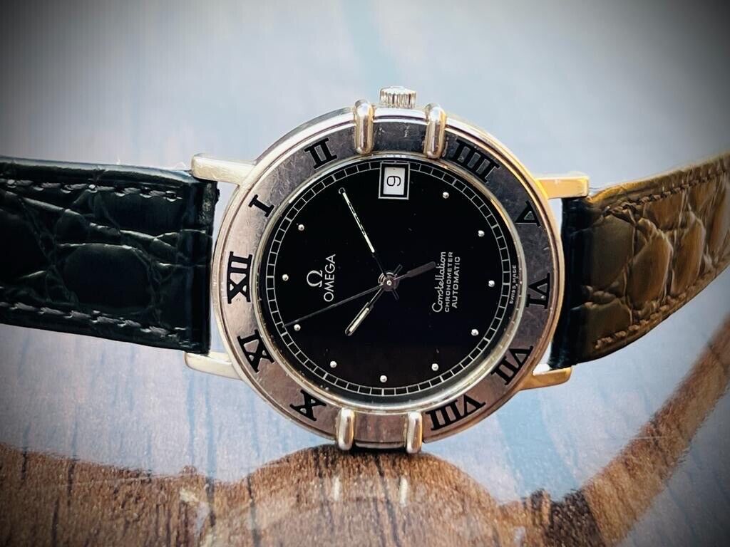 Omega Constellation Chronometer Automatic Black Cal.1111 Roman Bezel Men’s Watch - Grab A Watch Co
