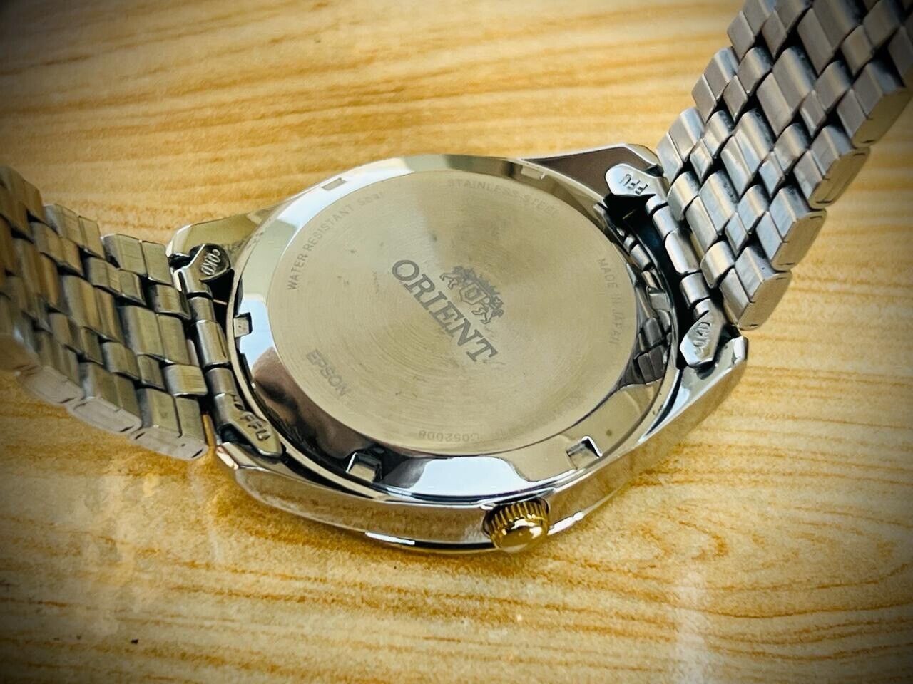 Orient 3 Star Green Dial 2/Tone Automatic Mens Watch 40mm, Rare Colour, Japan - Grab A Watch Co