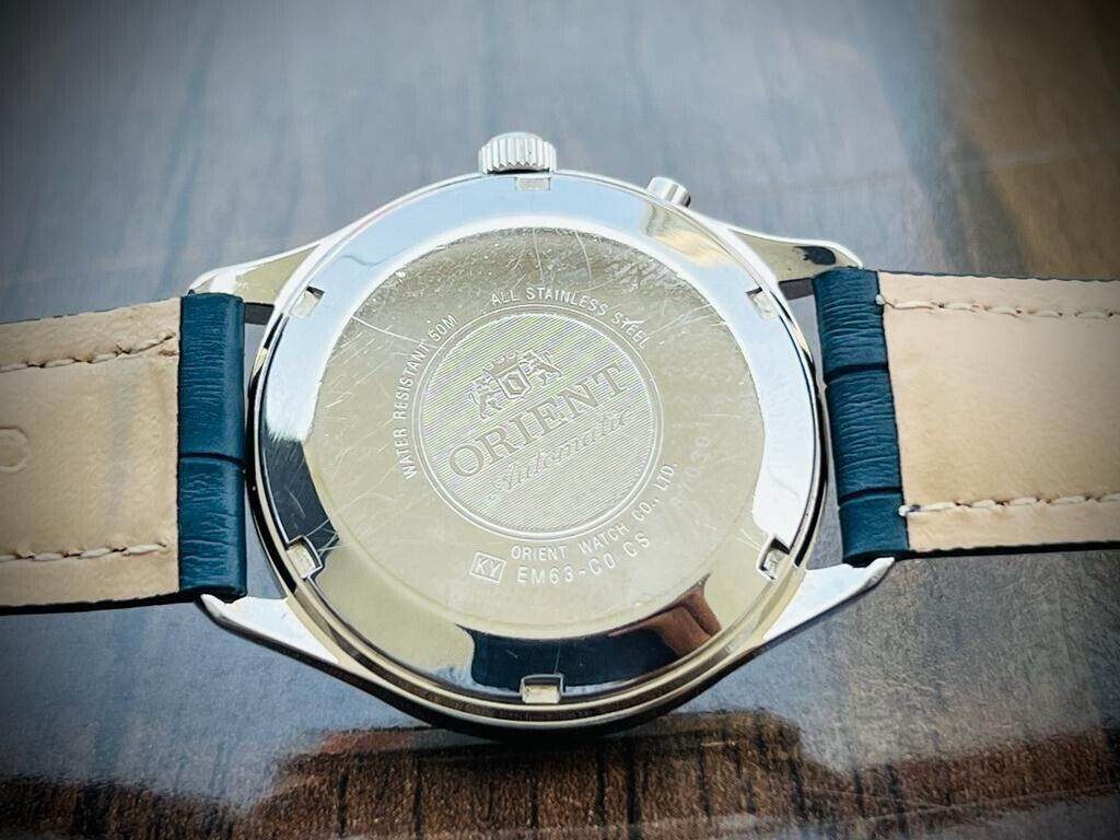 Orient Blue Dial Automatic Mens Japan Watch 40mm Discontinued Model - Grab A Watch Co