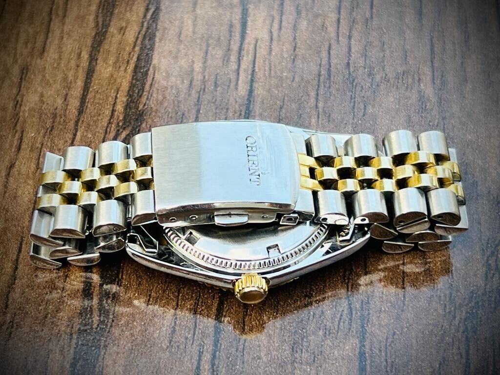 Orient President 100m Diamond Dial Jubilee Mens Watch Automatic 2/Tone 35mm - Grab A Watch Co