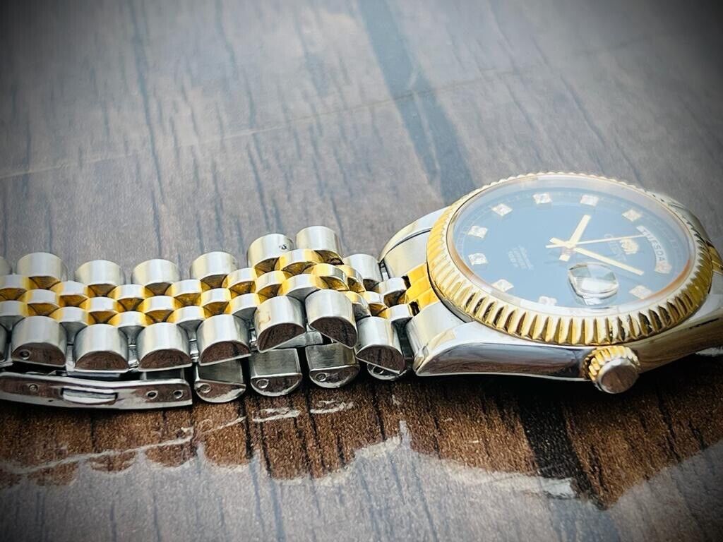 Orient President 100m Diamond Dial Jubilee Mens Watch Automatic 2/Tone 36mm - Grab A Watch Co