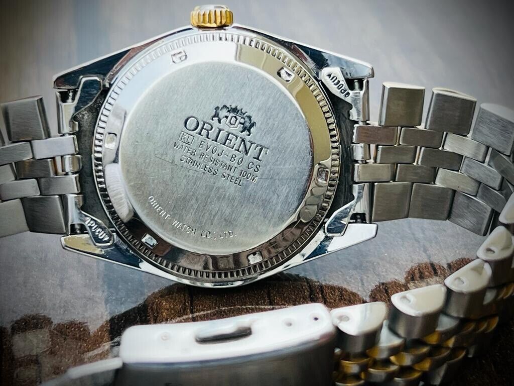 Orient President 100m Diamond Dial Jubilee Mens Watch Automatic 2/Tone 36mm - Grab A Watch Co