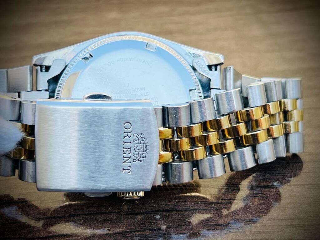Orient President 100m Diamond Dial Jubilee Mens Watch Automatic 2/Tone 36mm - Grab A Watch Co