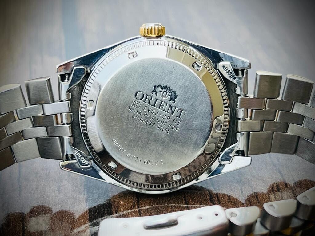 Orient President 100m Diamond Dial Jubilee Mens Watch Automatic 2/Tone 36mm - Grab A Watch Co