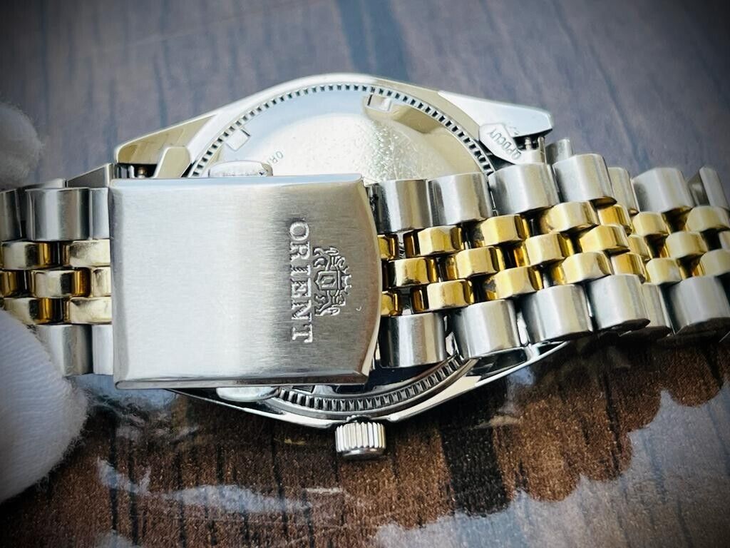 Orient President 100m Diamond Dial Jubilee Mens Watch Automatic 2/Tone 36mm - Grab A Watch Co