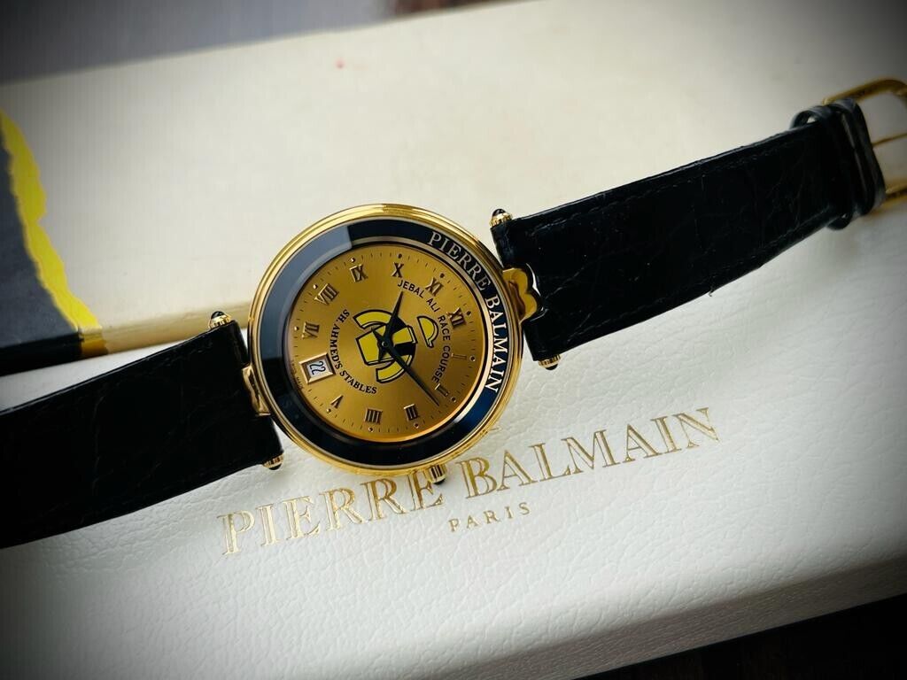 Rare Pierre Balmain Paris Jebal Ali Course Gifted Watch Quartz 35mm With Box - Grab A Watch Co