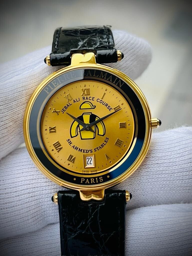 Rare Pierre Balmain Paris Jebal Ali Course Gifted Watch Quartz 35mm With Box - Grab A Watch Co
