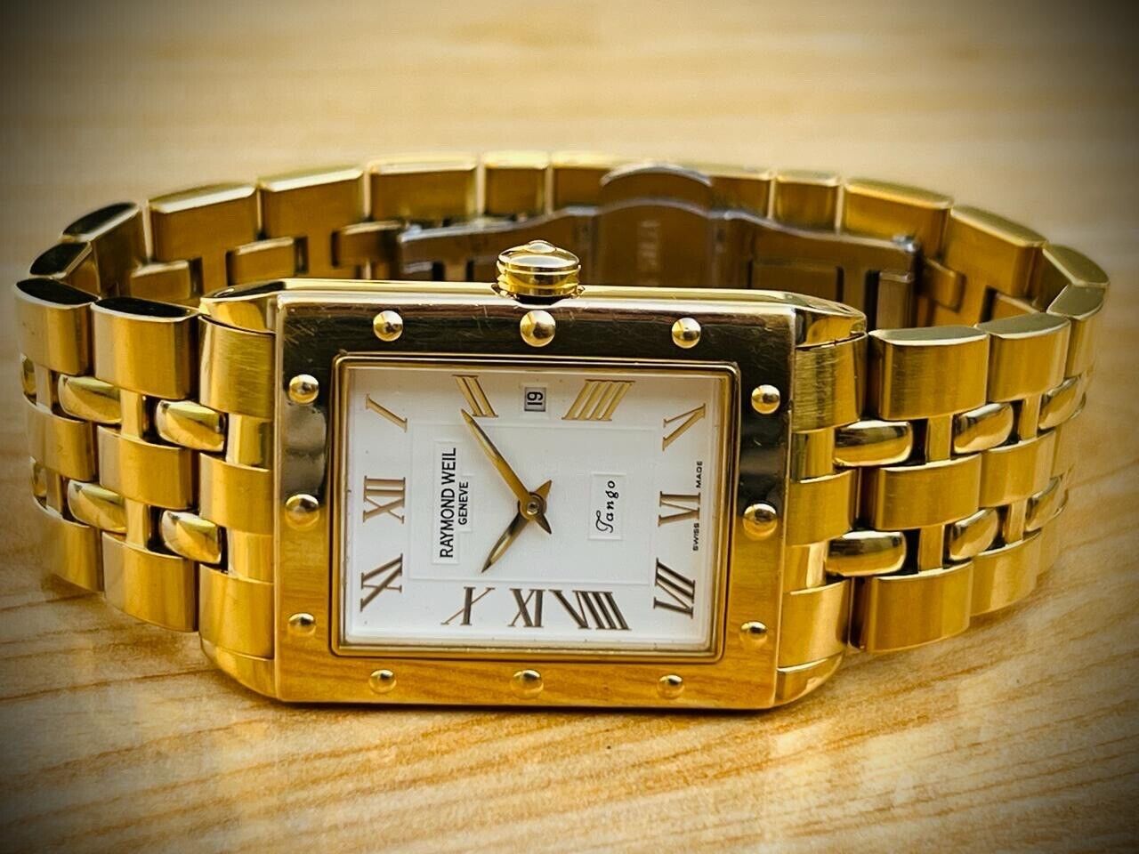 Raymond Weil Geneve Tango Gold 5381 28mm Swiss Made Watch, Perfect - Grab A Watch Co