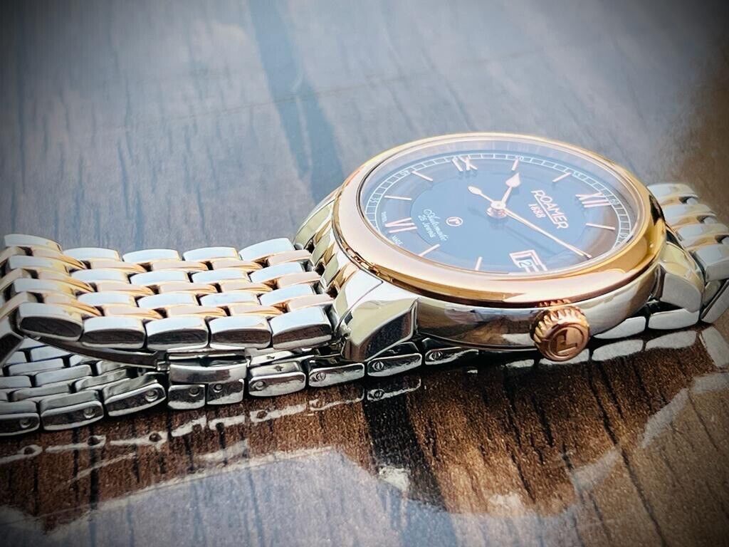 Roamer R-Matic Rare Mother Of Pearl Dial 41mm Rose Gold Mens Watch,Swiss - Grab A Watch Co