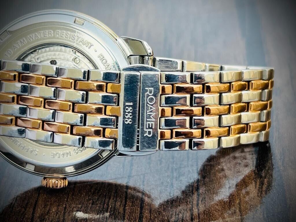 Roamer R-Matic Rare Mother Of Pearl Dial 41mm Rose Gold Mens Watch,Swiss - Grab A Watch Co