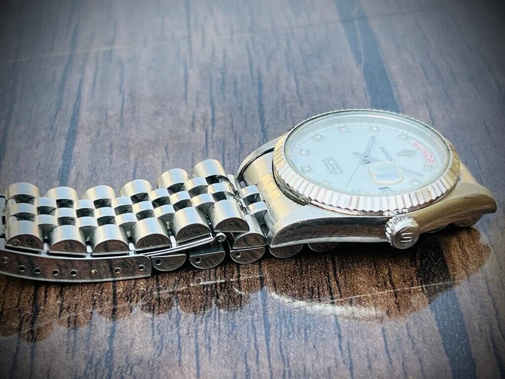 Sandoz President White Diamond Dial Automatic Gents Watch, 36mm Swiss Jubilee - Grab A Watch Co