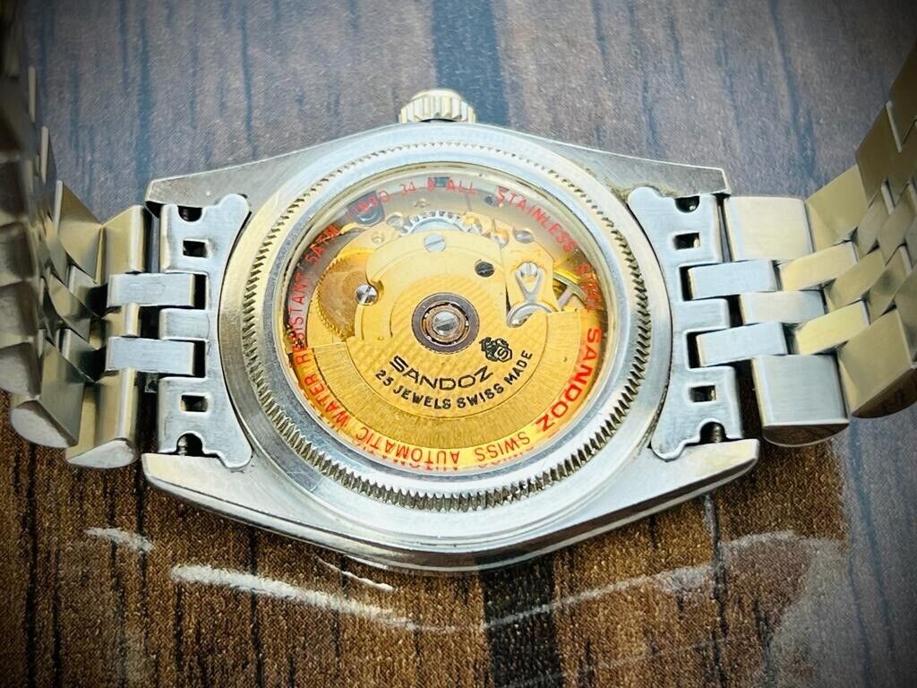 Sandoz President White Diamond Dial Automatic Gents Watch, 36mm Swiss Jubilee - Grab A Watch Co