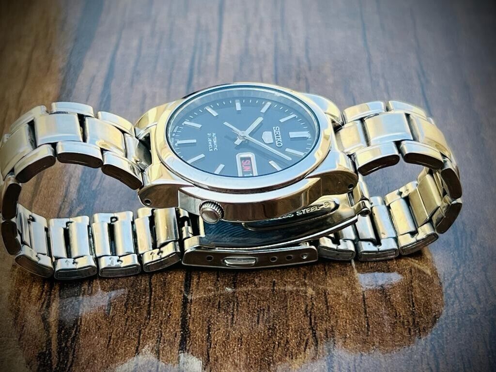 Seiko 5 Automatic 21 Jewels Black Dial, 7S26-00x0 36mm Men’s Watch - Grab A Watch Co