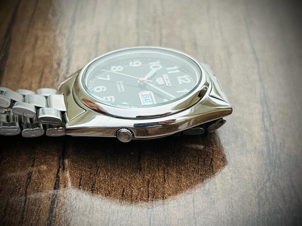 Seiko 5 Automatic 21 Jewels Black Dial, 7S26-00X0 36mm Men’s Watch - Grab A Watch Co