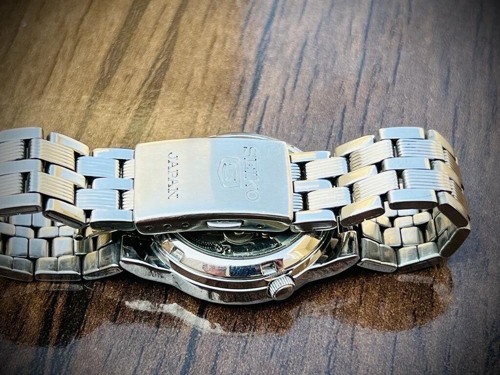 Seiko 5 Automatic 21 Jewels Black Dial, 7S26-02E0 35mm Men’s Watch - Grab A Watch Co