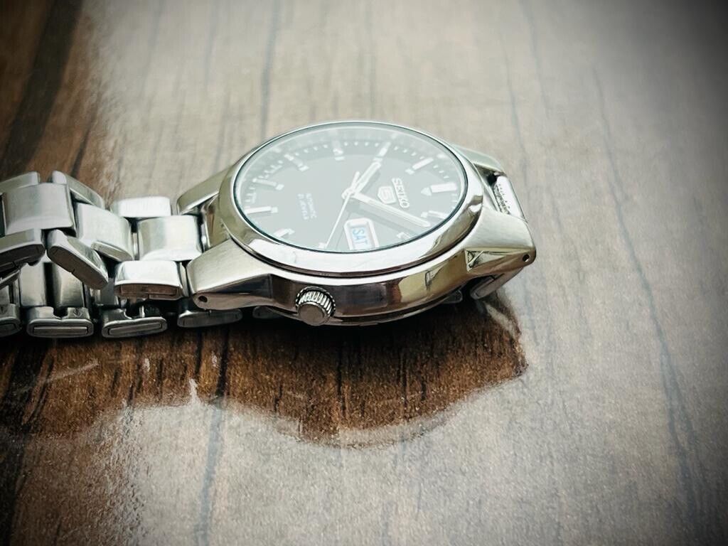 Seiko 5 Automatic 21 Jewels Black Dial, 7S26-02V0 36mm Men’s Watch - Grab A Watch Co