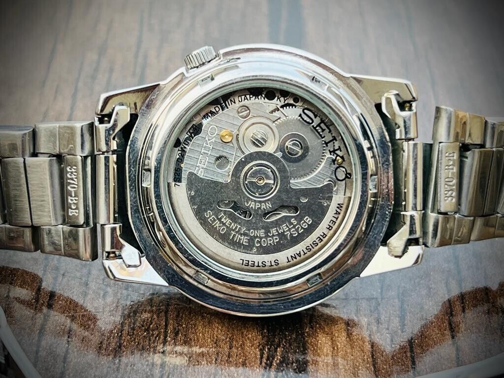 Seiko 5 Automatic 21 Jewels Black Dial, 7S26-02W0 39mm Men’s Watch - Grab A Watch Co