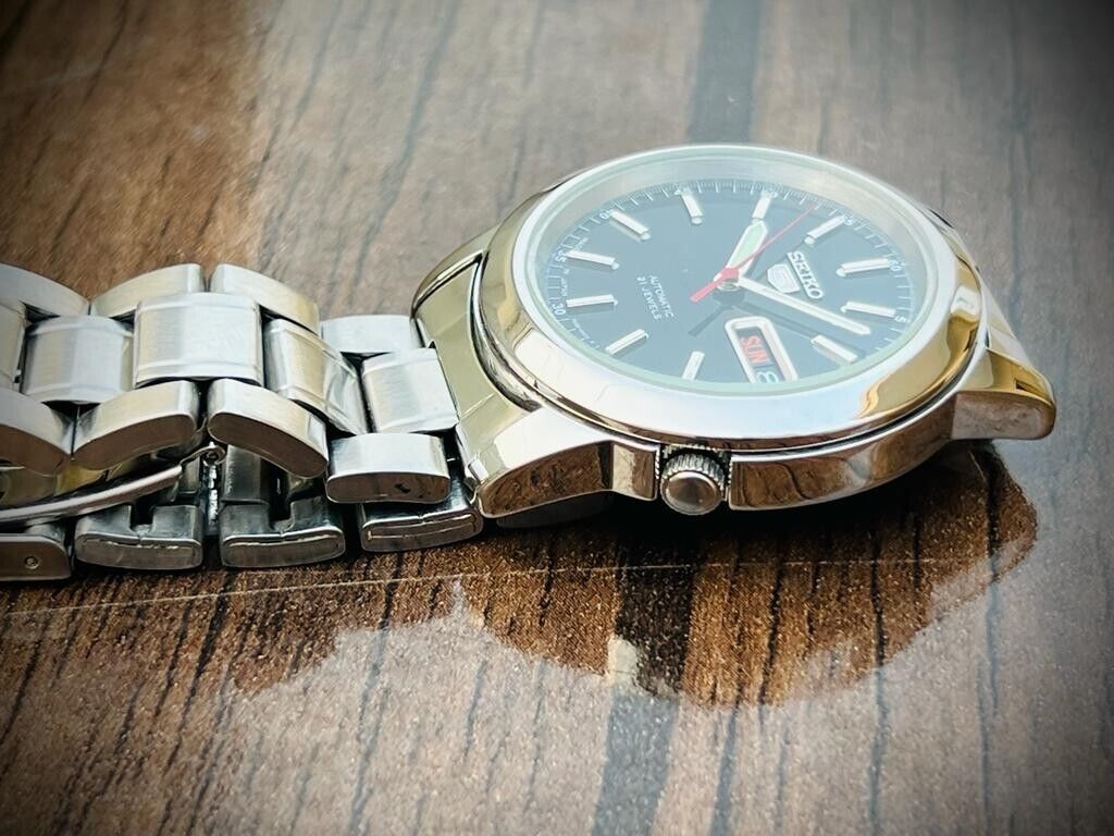 Seiko 5 Automatic 21 Jewels Black Dial, 7S26-02W0 39mm Men’s Watch - Grab A Watch Co