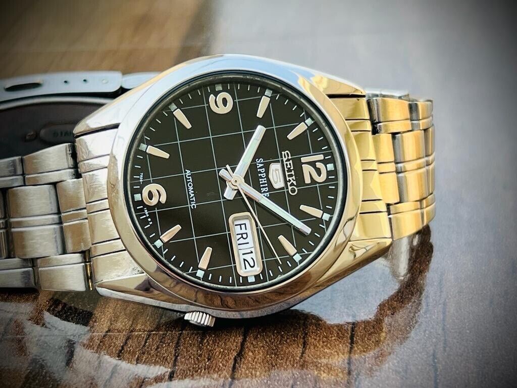 Seiko 5 Automatic 21 Jewels Black Dial, 7S26 03B0, 37mm Gents Watch - Grab A Watch Co