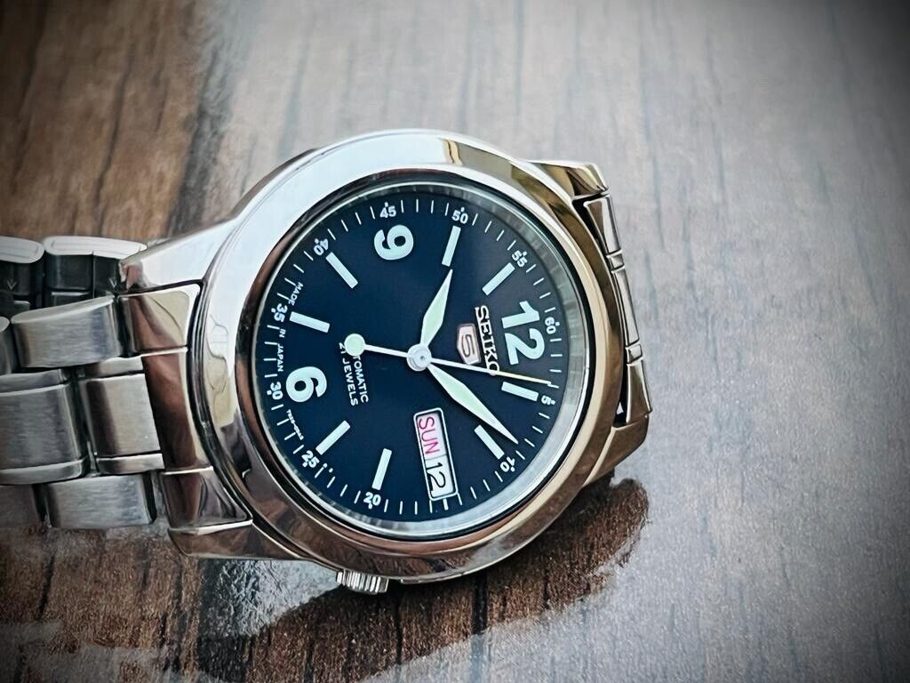Seiko 5 Automatic 21 Jewels Blue Dial, 7S26-02W0 39mm Men’s Watch - Grab A Watch Co
