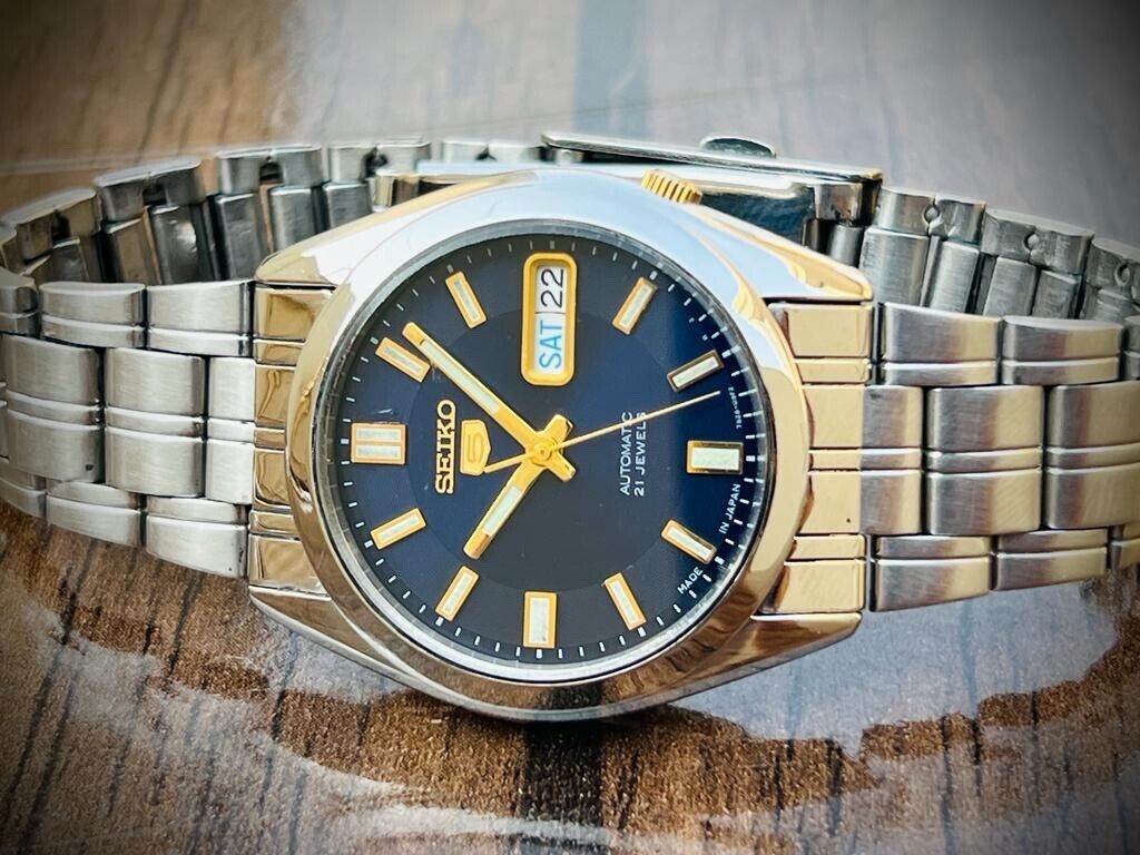 Seiko 5 Automatic 21 Jewels Blue Dial, 7S26 03B0, 36mm Gents Watch - Grab A Watch Co