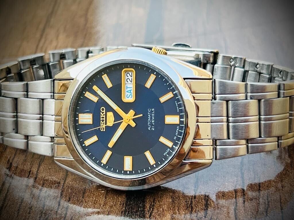 Seiko 5 Automatic 21 Jewels Blue Dial, 7S26 03B0, 36mm Gents Watch - Grab A Watch Co