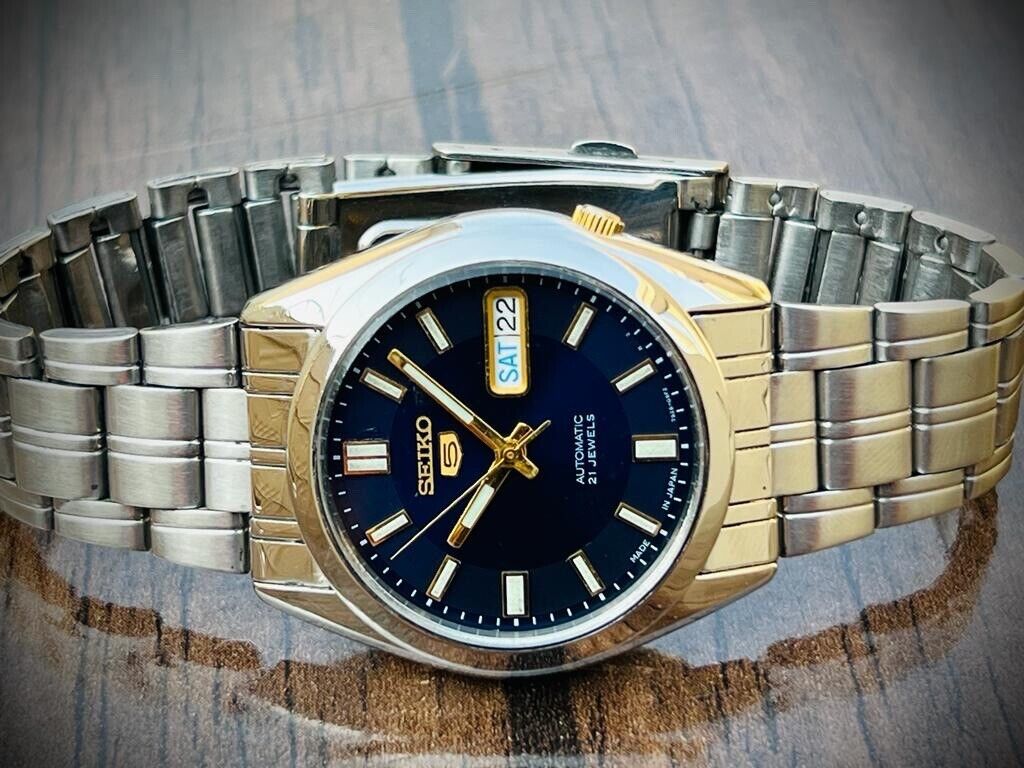 Seiko 5 Automatic 21 Jewels Blue Dial, 7S26 03B0, 36mm Gents Watch - Grab A Watch Co