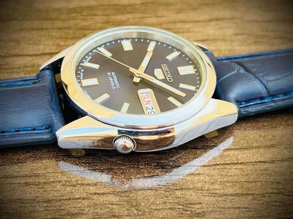 Seiko 5 Automatic 21 Jewels Blue Dial Ref:7S26-03B0, Japan 36mm - Grab A Watch Co