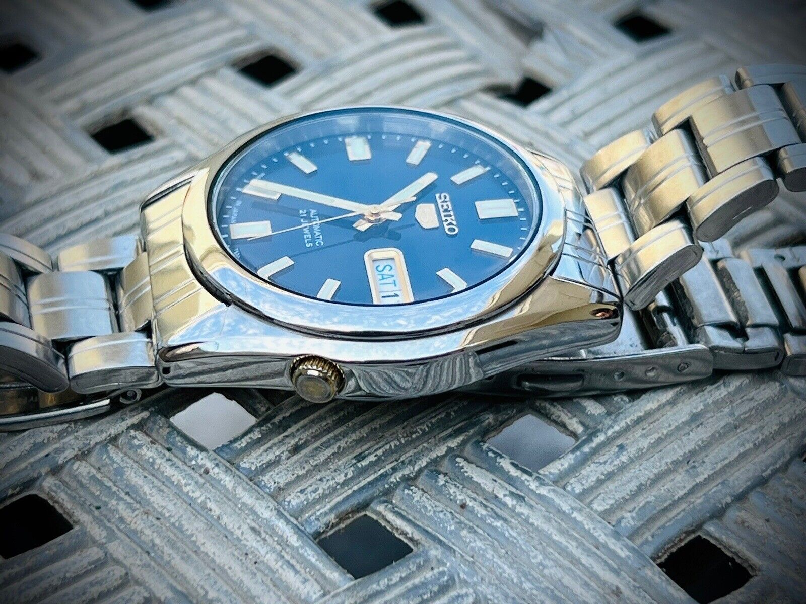 Seiko 5 Automatic 21 Jewels Dark Blue Dial Ref:7S26-03B0, Japan 36mm - Grab A Watch Co