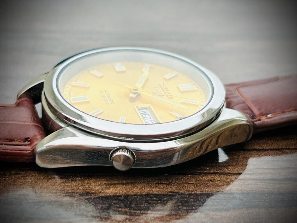 Seiko 5 Automatic 21 Jewels Gold Dial, 7S26-00X0 36mm Men’s Watch