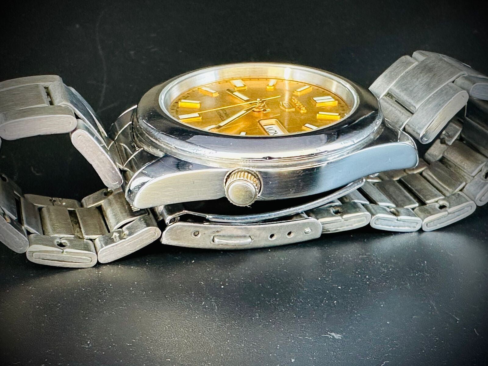 Seiko 5 Automatic 21 Jewels Gold Dial, 7S26 02W0, 38mm, Mens Watch - Grab A Watch Co