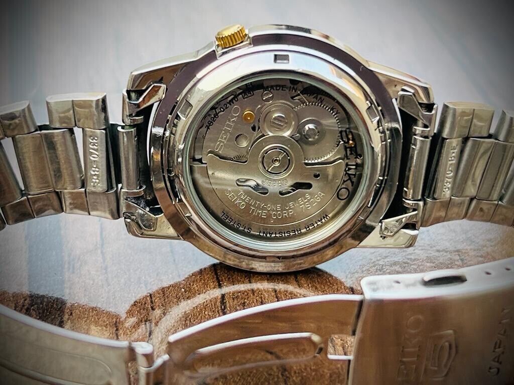 Seiko 5 Automatic 21 Jewels Gold Dial, 7S26-02W0 39mm Men’s Watch - Grab A Watch Co