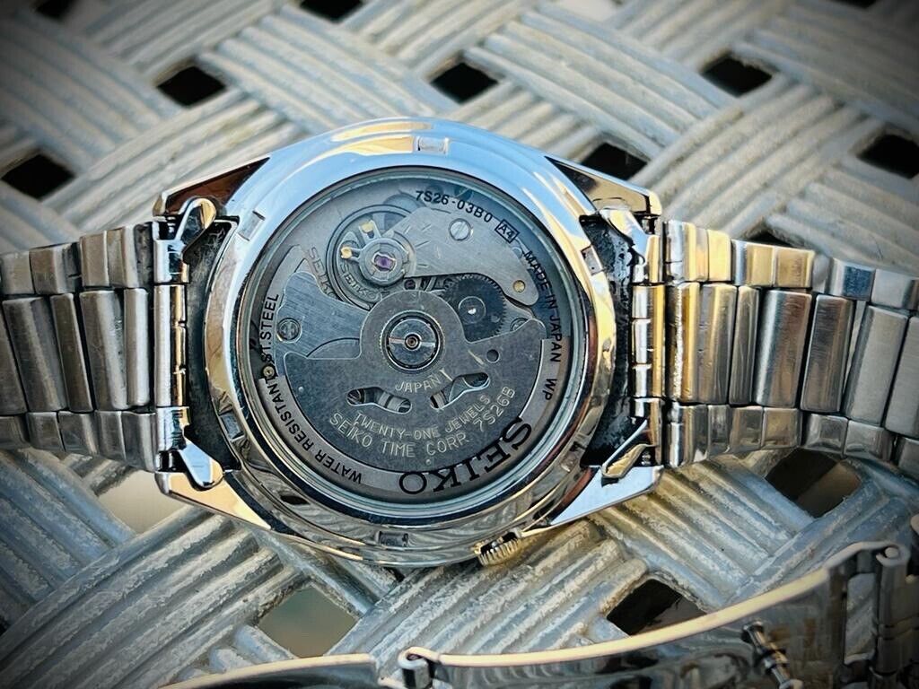 Seiko 5 Automatic 21 Jewels Gold Dial, 7S26 03B0, 38mm Gents Watch - Grab A Watch Co