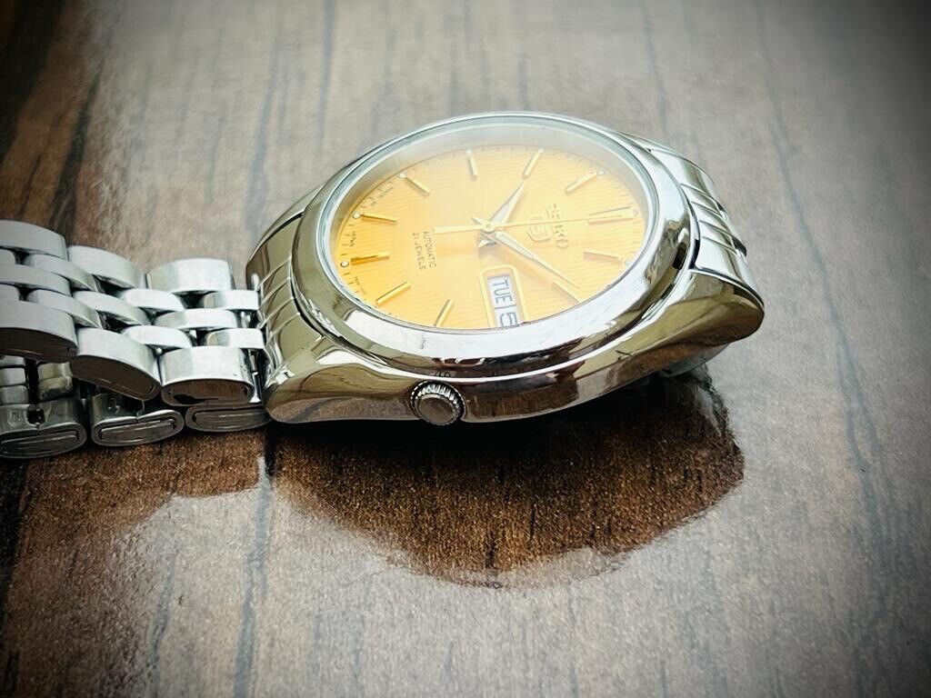 Seiko 5 Automatic 21 Jewels Gold Dial, 7S26-03V0 37mm Men’s Watch