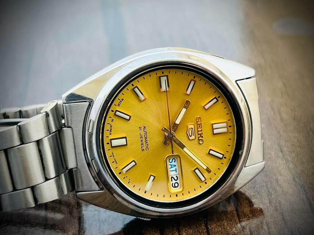 Seiko 5 Automatic 21 Jewels Gold Dial Ref:7S26-0480, Japan 37mm - Grab A Watch Co